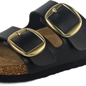 Women's Cork Sandals Soft Footbed Comfort Slides for Plantar Fasciitis Relief